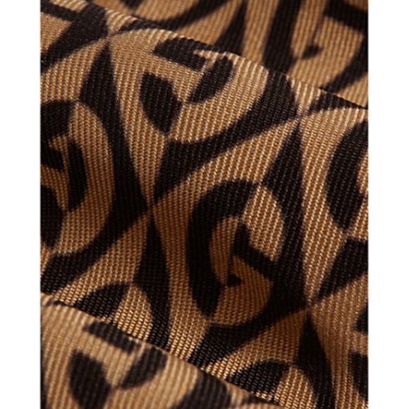 Gucci GG Rhombus Print Silk Tie In Brown - Picture 4 of 5
